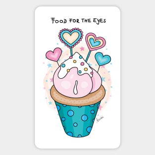 Cute Cupcake With Hearts Magnet